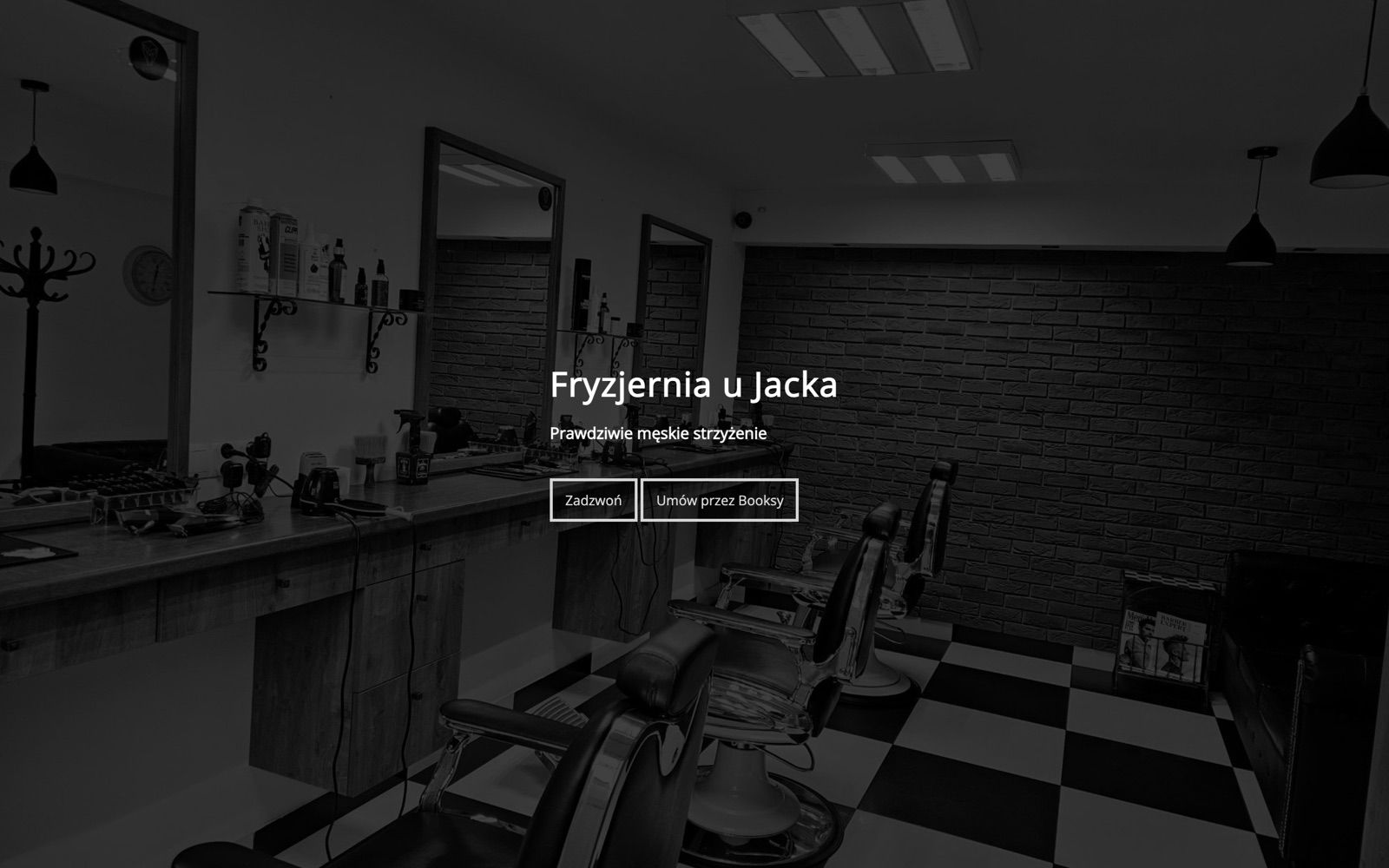 Strona Fryzjernia u Jacka — zrzut ekranu